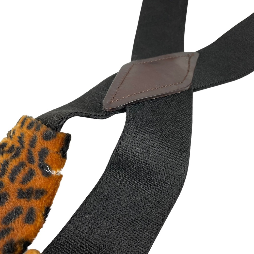 Handmade Cheetah Print Suspenders Alligator Clip 2x2 Faux Fur Halloween Costume - Picture 16 of 16